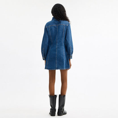 Long Sleeve Denim Dress In Organic Cotton