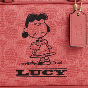 Coach X Peanuts Satchel Crossbody Bag In Signature Canvas With Lucy