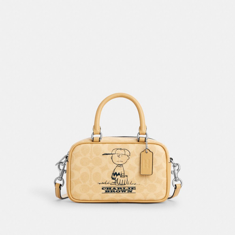 Coach X Peanuts Satchel Crossbody Bag In Signature Canvas With Lucy
