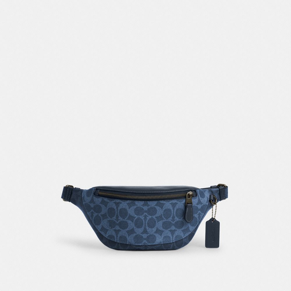 Warren Mini Belt Bag In Blocked Signature Canvas
