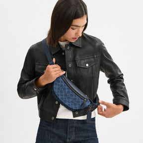 Warren Mini Belt Bag In Blocked Signature Canvas