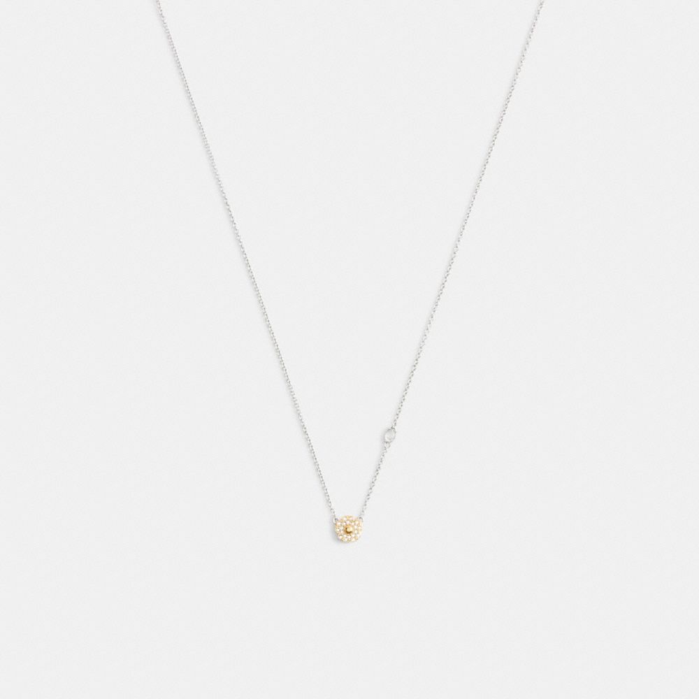 Pavé Tea Rose Pendant Necklace