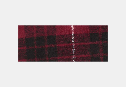 Restored Plaid Wool Coat With Shearling Trim