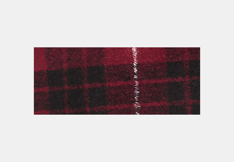 Restored Plaid Wool Coat With Shearling Trim
