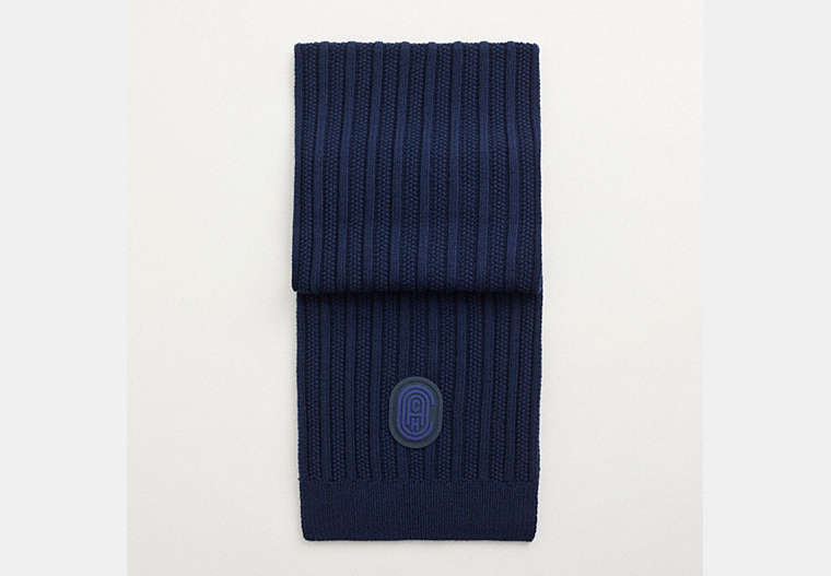 Restored Double Signature Retro Patch Knit Scarf