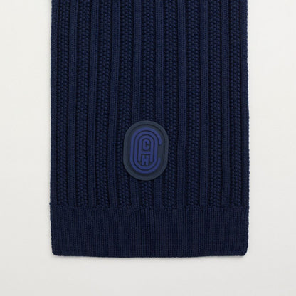 Restored Double Signature Retro Patch Knit Scarf