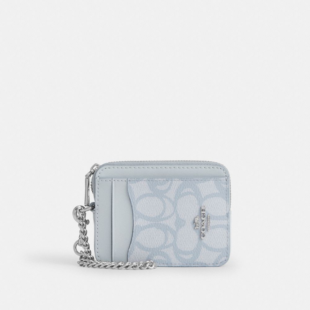 Zip Card Case In Sketch Signature Canvas