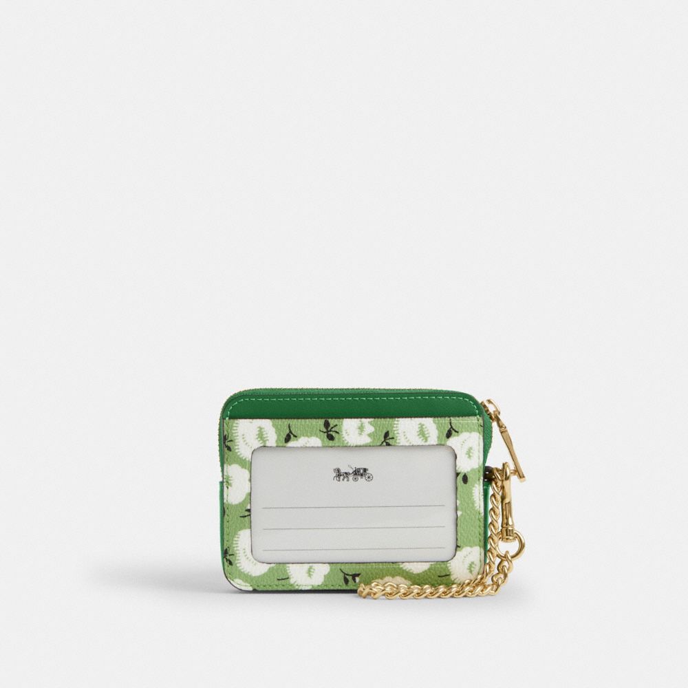 Zip Card Case With Floral Print