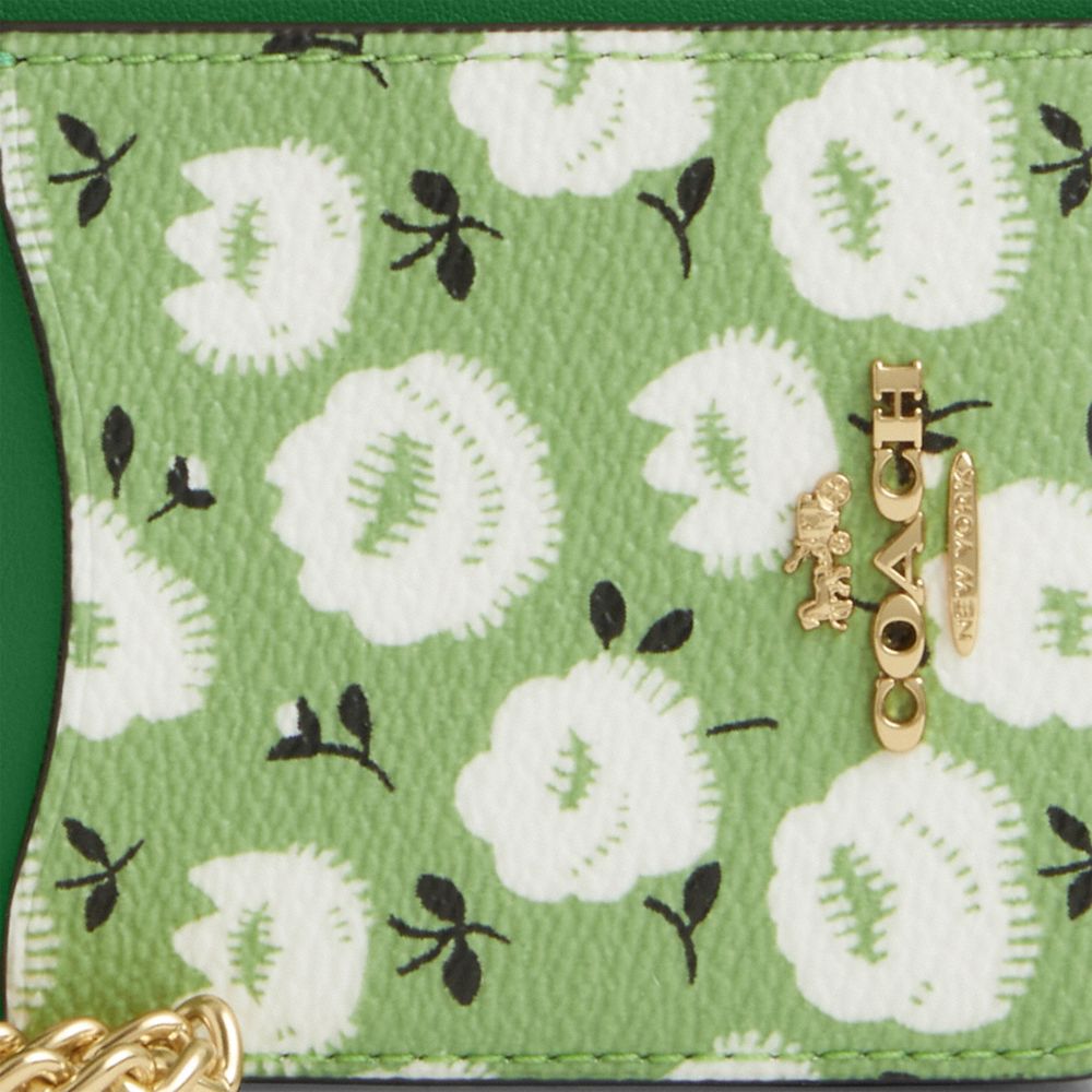 Zip Card Case With Floral Print