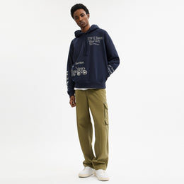 Sketch Horse And Carriage Relaxed Hoodie