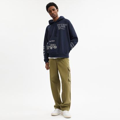 Sketch Horse And Carriage Relaxed Hoodie