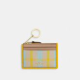 Mini Skinny Id Case With Plaid Print