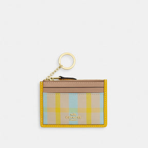 Mini Skinny Id Case With Plaid Print
