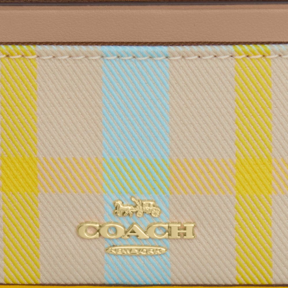 Mini Skinny Id Case With Plaid Print