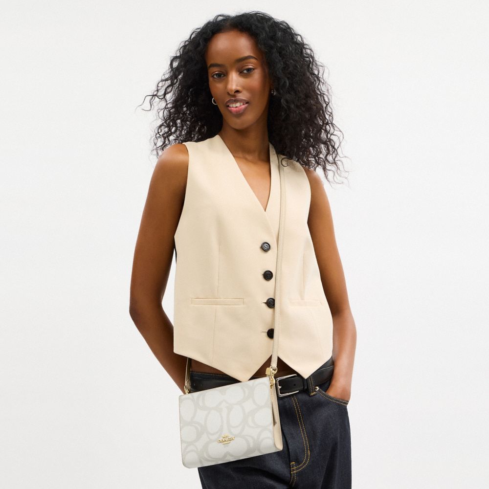 Slim Crossbody Bag In Sketch Signature Canvas