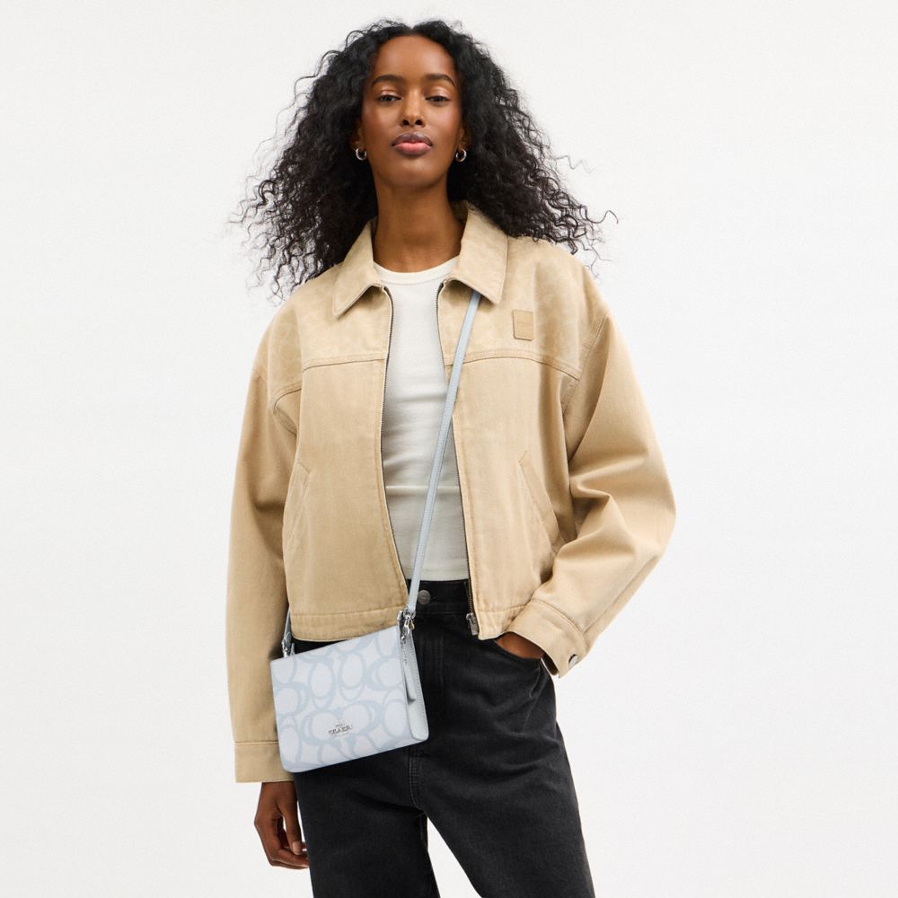 Slim Crossbody Bag In Sketch Signature Canvas