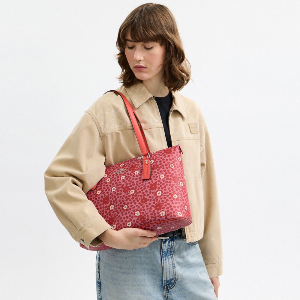 Gallery Tote Bag With Floral Print