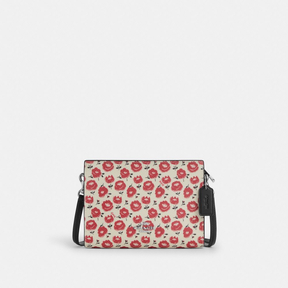 Slim Crossbody Bag With Floral Print