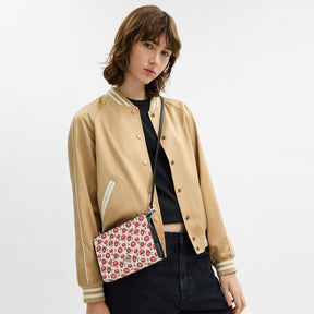 Slim Crossbody Bag With Floral Print