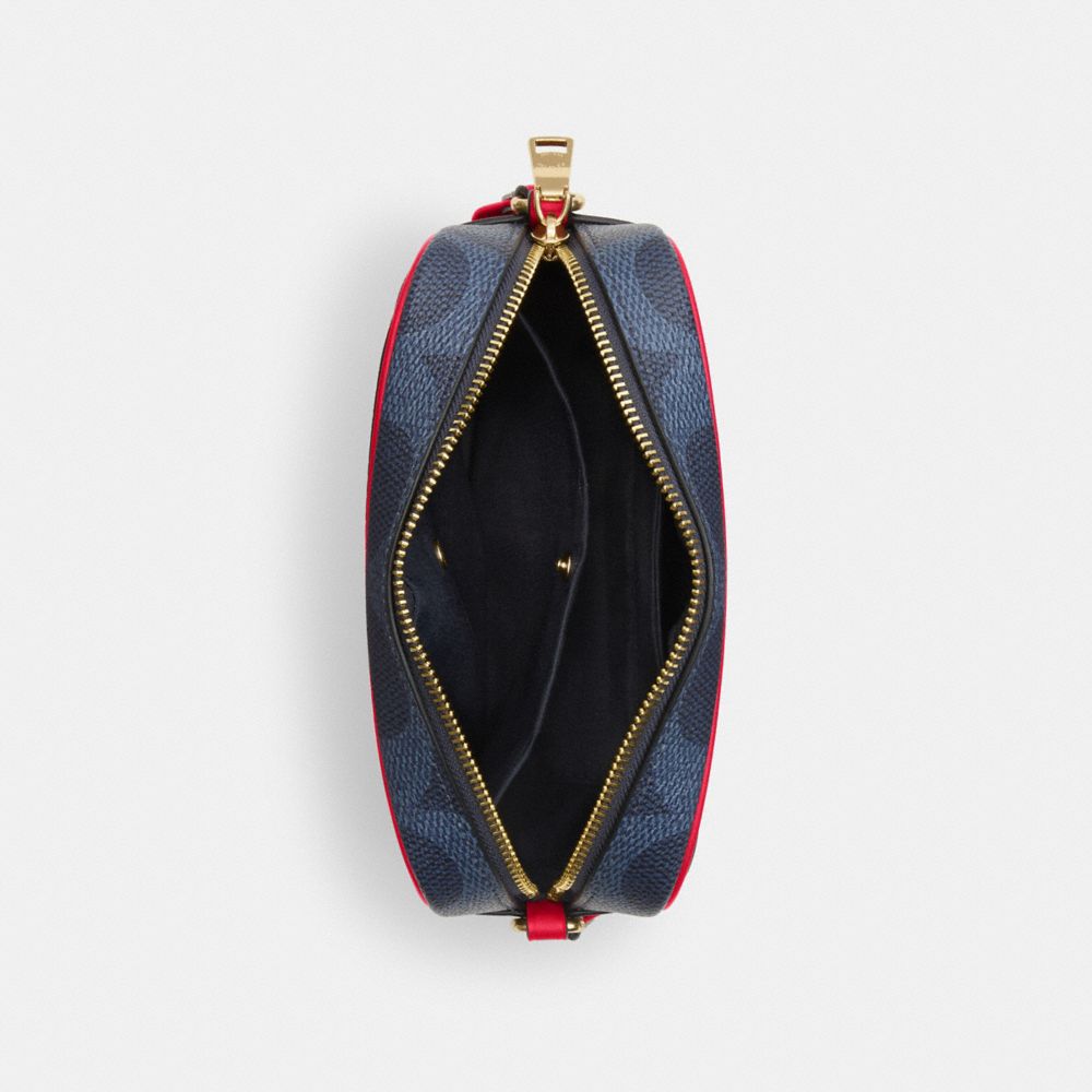 Mini Jamie Camera Bag In Signature Canvas With Varsity Stripe