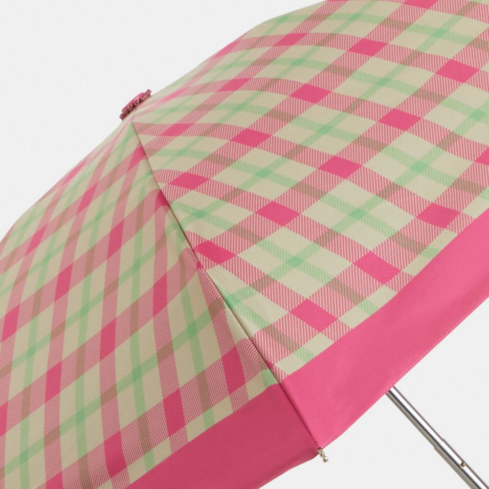Uv Protection Mini Umbrella With Plaid Print