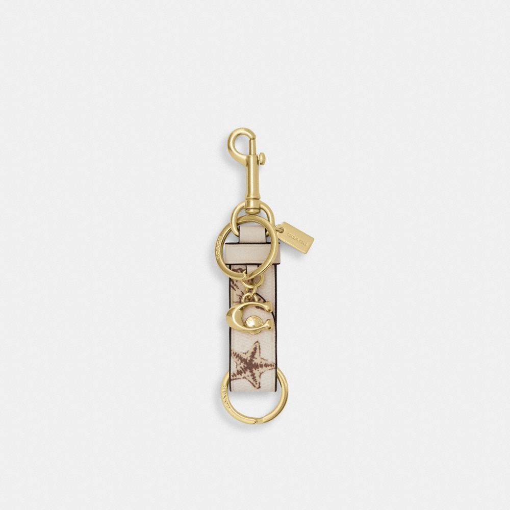 Trigger Snap Bag Charm With Shell Print