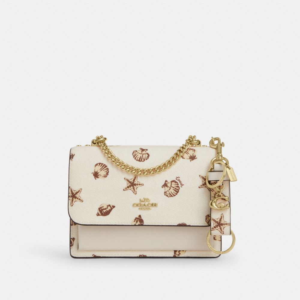 Trigger Snap Bag Charm With Shell Print