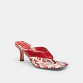 Thong Kitten Heel With Floral Print