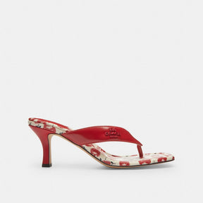 Thong Kitten Heel With Floral Print