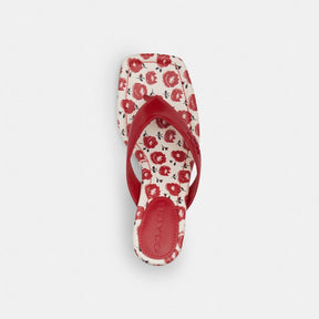 Thong Kitten Heel With Floral Print