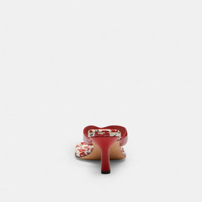 Thong Kitten Heel With Floral Print