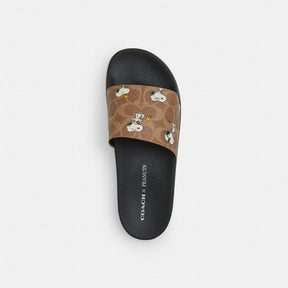 Coach X Peanuts Udele Sport Slide In Signature Canvas With Snoopy Print