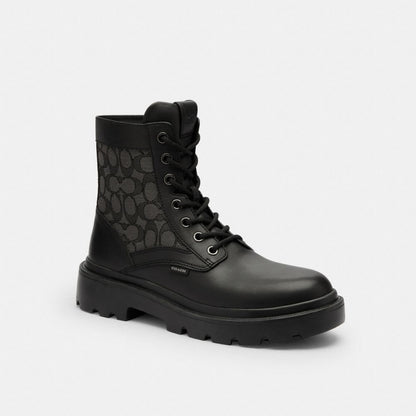 Combat Boot With Signature Jacquard