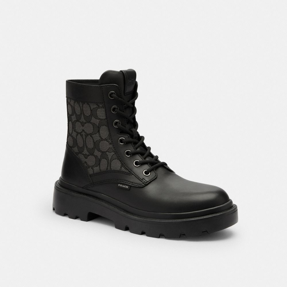 Combat Boot With Signature Jacquard