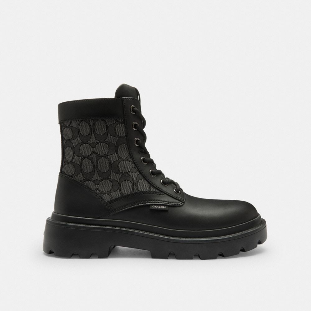 Combat Boot With Signature Jacquard