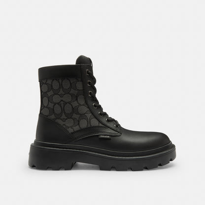 Combat Boot With Signature Jacquard