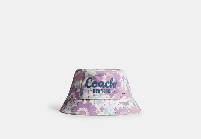 Coach Script Floral Print Bucket Hat