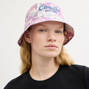 Coach Script Floral Print Bucket Hat
