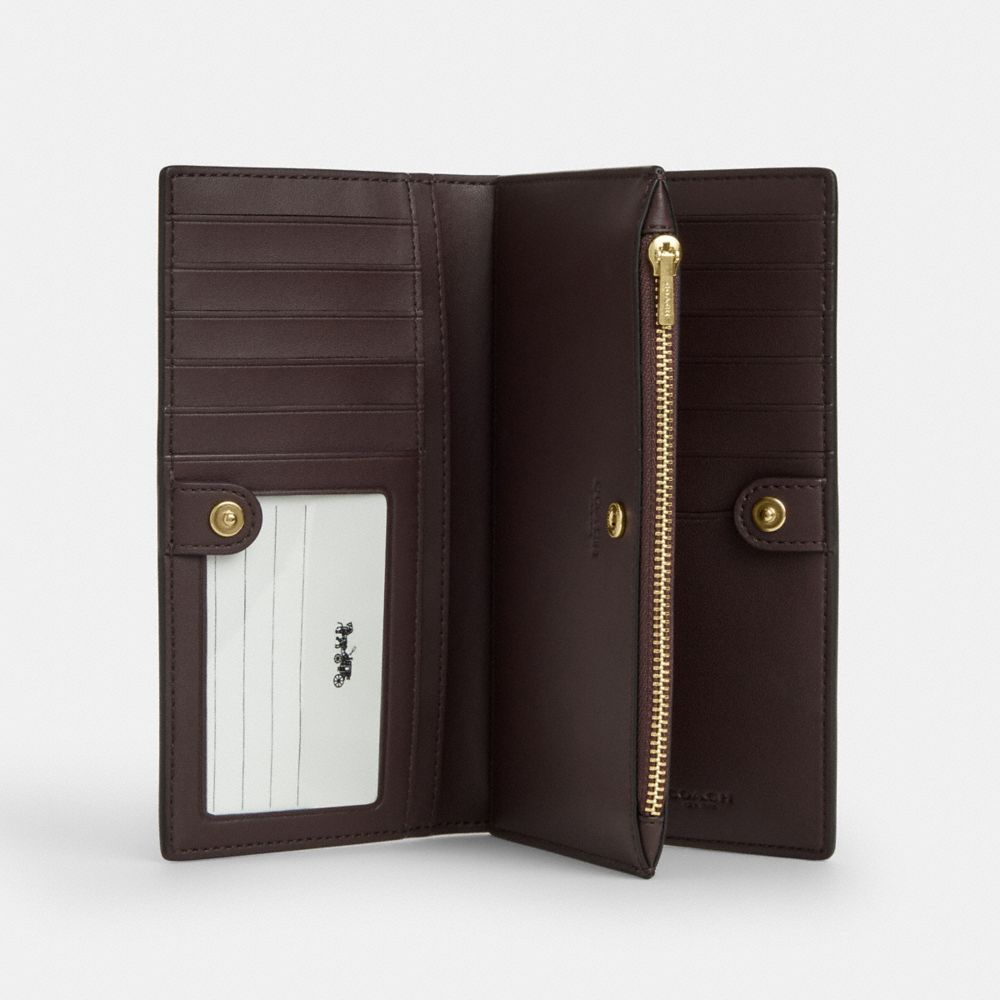 Slim Zip Wallet With Floral Print