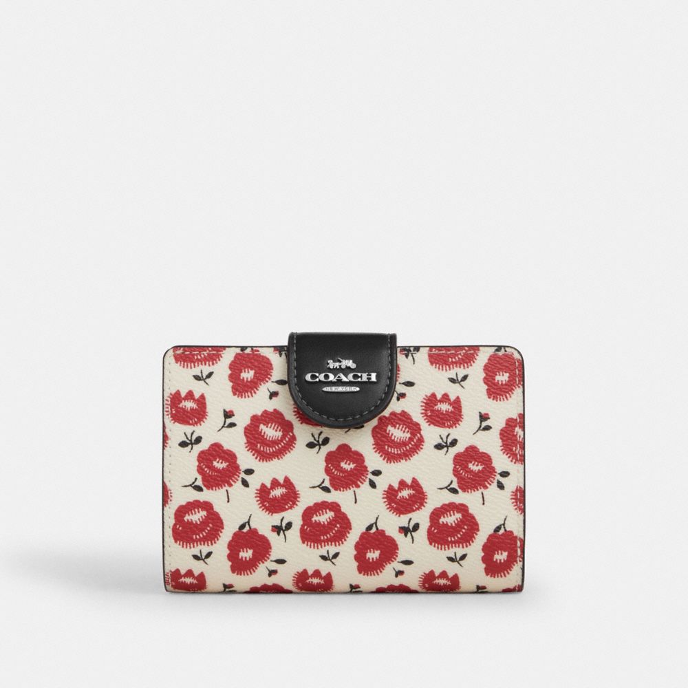 Medium Corner Zip Wallet With Floral Print