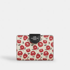 Medium Corner Zip Wallet With Floral Print