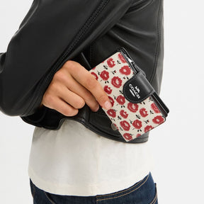 Medium Corner Zip Wallet With Floral Print