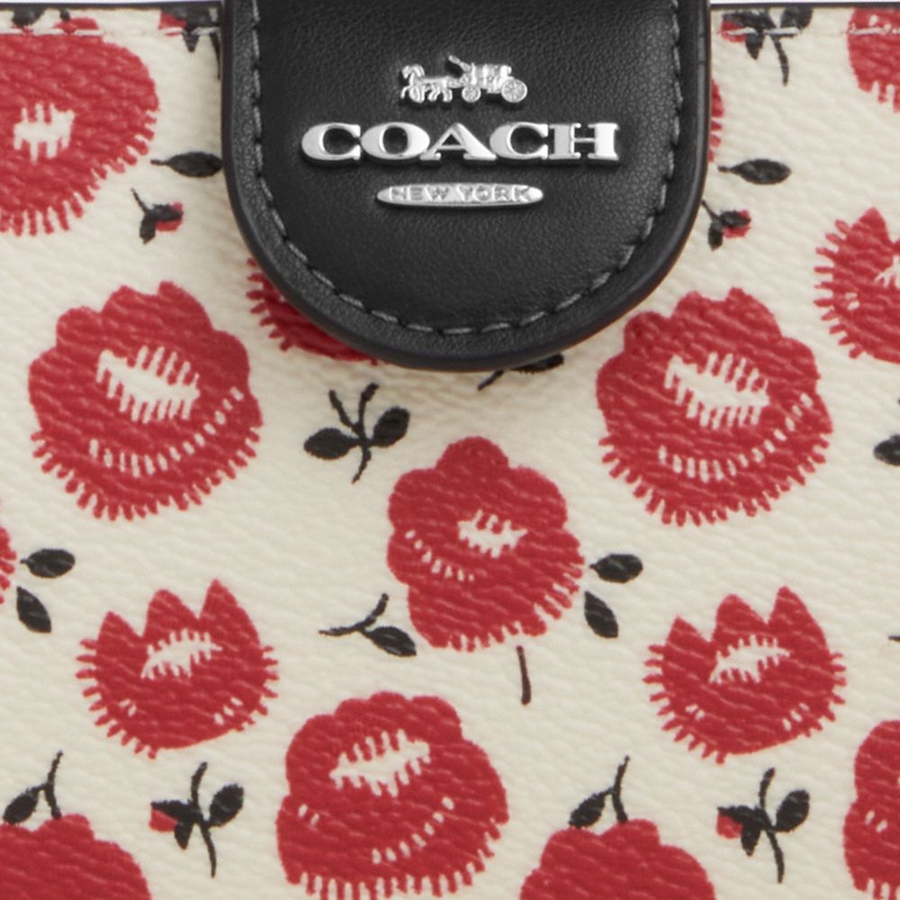 Medium Corner Zip Wallet With Floral Print