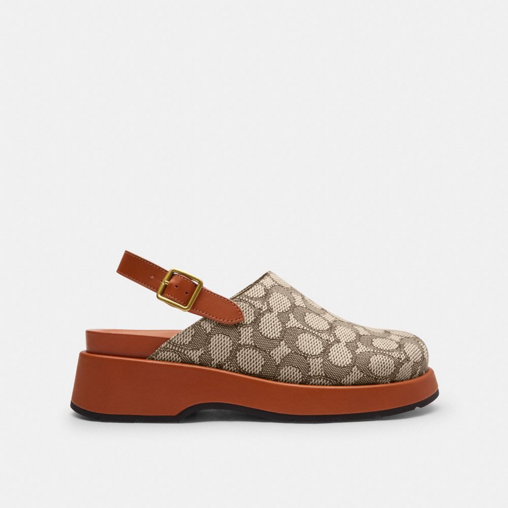 Sculpted C Platform Clog In Signature Textile Jacquard