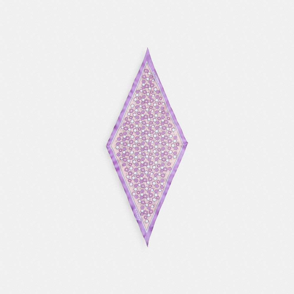 Floral Print Silk Diamond Scarf