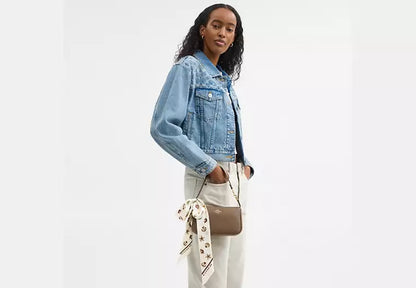 Mini Seashell Print Silk Skinny Scarf