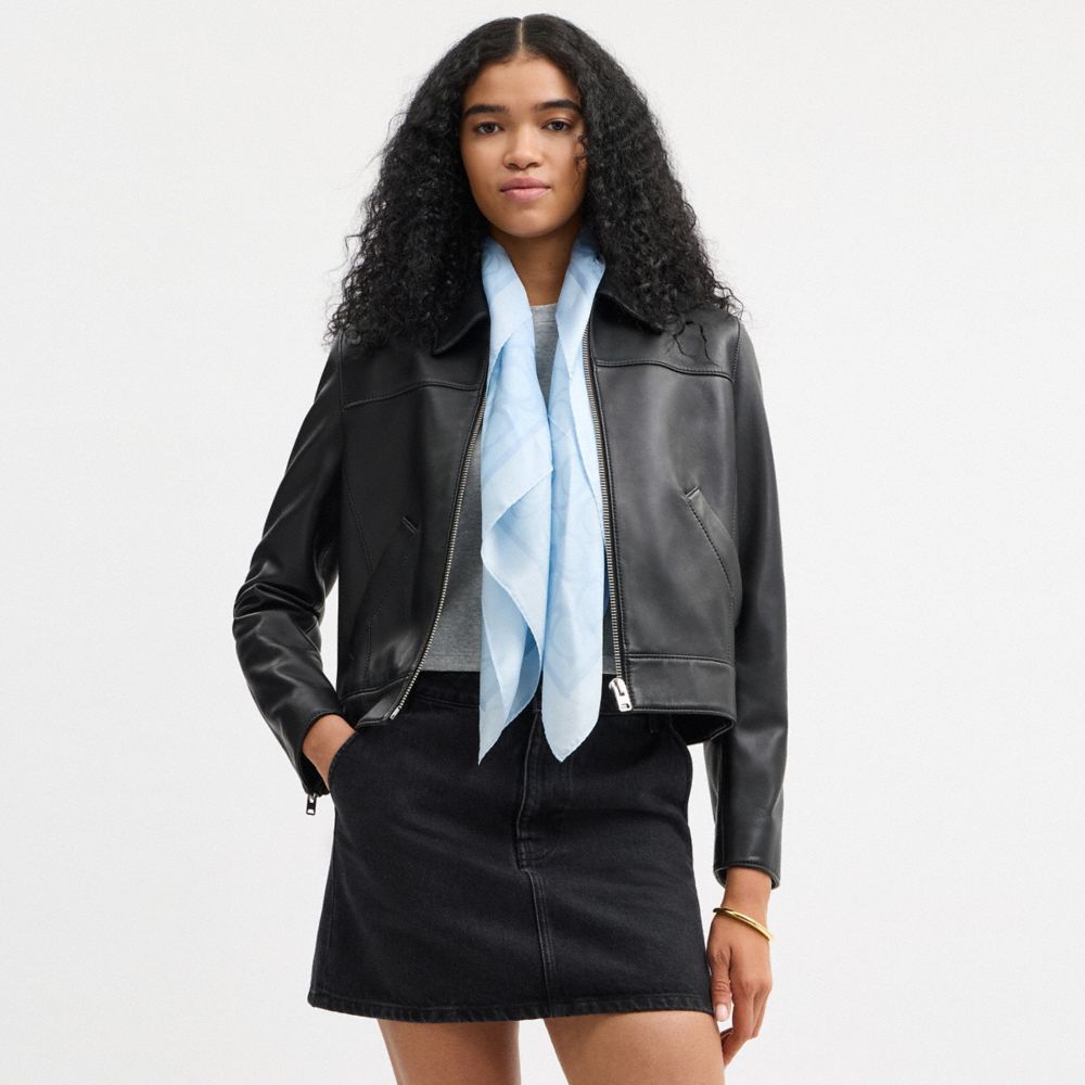 Iconic Motifs Print Silk Square Scarf