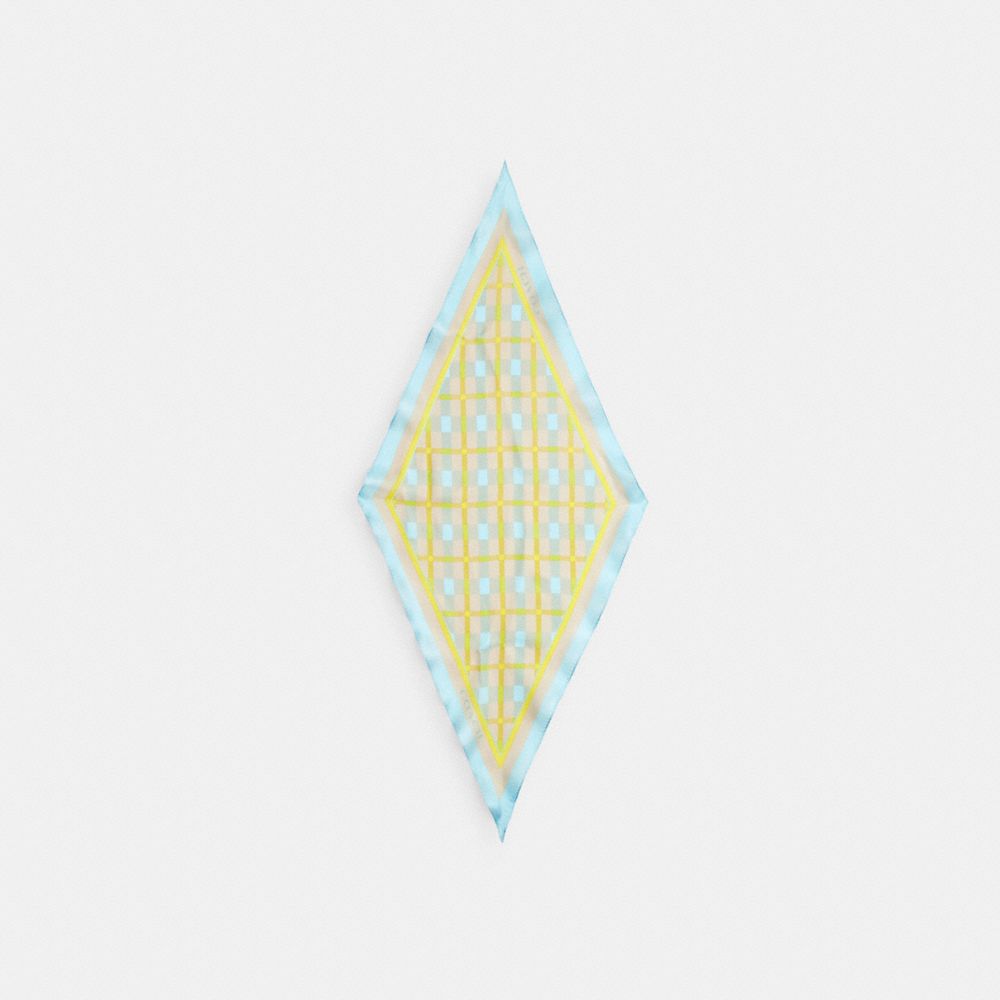 Maude Plaid Print Silk Diamond Scarf