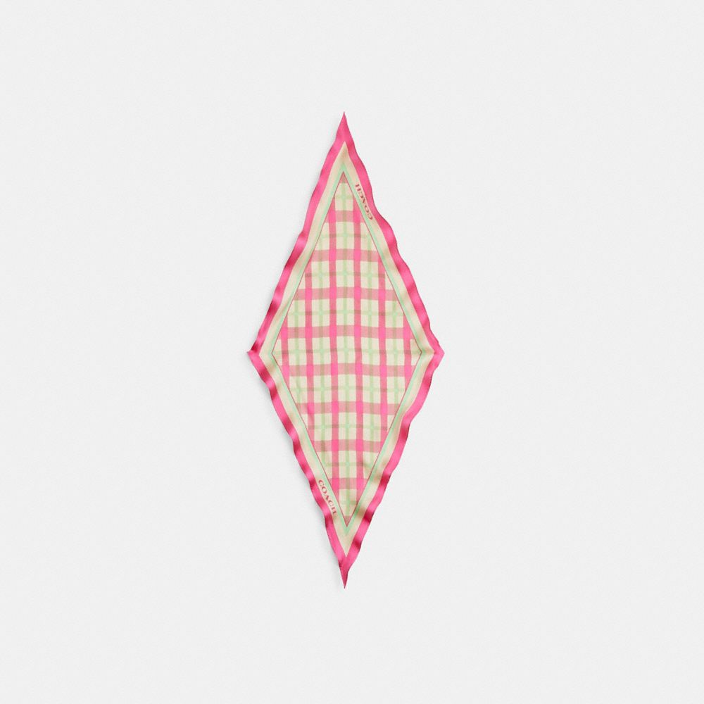 Maude Plaid Print Silk Diamond Scarf