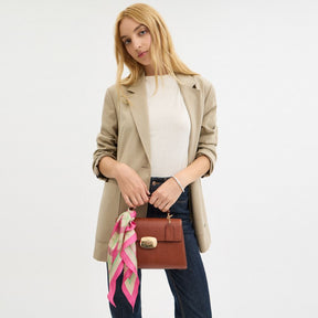 Maude Plaid Print Silk Diamond Scarf